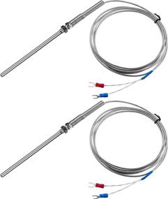 img 4 attached to Weewooday K-Type Thermocouple Temperature Sensors: 2m Shielded Wire, 100mm Stainless Steel Probe, 0-400°C Range