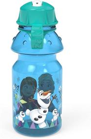 img 3 attached to ❄️ Zak Designs Disney Frozen Water Bottle - 14oz, BPA-Free, Leak-Proof Design with Push Button Action, Locking Lid, Portable Carry Loop - Ideal for Outdoor Sports