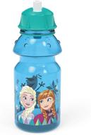 ❄️ zak designs disney frozen water bottle - 14oz, bpa-free, leak-proof design with push button action, locking lid, portable carry loop - ideal for outdoor sports logo