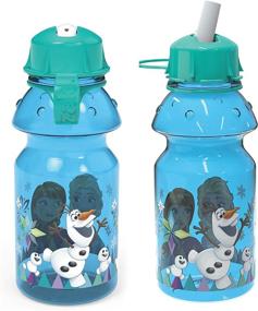 img 2 attached to ❄️ Zak Designs Disney Frozen Water Bottle - 14oz, BPA-Free, Leak-Proof Design with Push Button Action, Locking Lid, Portable Carry Loop - Ideal for Outdoor Sports