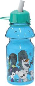 img 1 attached to ❄️ Zak Designs Disney Frozen Water Bottle - 14oz, BPA-Free, Leak-Proof Design with Push Button Action, Locking Lid, Portable Carry Loop - Ideal for Outdoor Sports