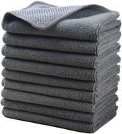 🧽 kinhwa microfiber dish cloths: super absorbent kitchen wash cloth dish rags – 9 pack gray, fast drying cleaning cloth with scrub side – 12inchx12inch logo