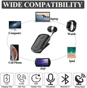 img 1 attached to 🎧 Hands-Free Bluetooth Headset with Microphone | Wireless Earpiece for Cell Phones/iPhone/Samsung/Lg | Noise Cancelling | NILEWEI Bluetooth V4.1 Single Earbud for Office Trucker Driver (Retractable)