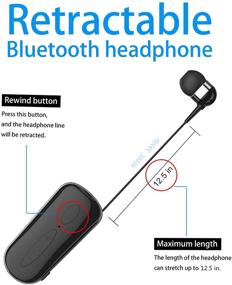 img 2 attached to 🎧 Hands-Free Bluetooth Headset with Microphone | Wireless Earpiece for Cell Phones/iPhone/Samsung/Lg | Noise Cancelling | NILEWEI Bluetooth V4.1 Single Earbud for Office Trucker Driver (Retractable)