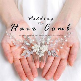 img 1 attached to 💍 Stunning Silver Leaf Bridal Hair Comb with Pearl & Rhinestone Accents for Women and Girls - Yean Bride Hair Accessories