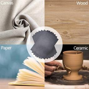 img 3 attached to 📜 100 Sheets Carbon Transfer Paper for Woodworking, Art Crafts, Paper Canvas - Graphite Tracing Paper with 5 Ball Embossing Stylus - 8.3 x 11.7 Inches