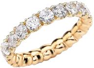 💍 10k yellow gold cubic zirconia wedding eternity band - 4.5 carat logo