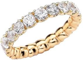 img 1 attached to 💍 10k Yellow Gold Cubic Zirconia Wedding Eternity Band - 4.5 Carat