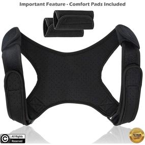 img 1 attached to 💪 Universal Fit Posture Corrector for Men - Adjustable Upper Back Brace for Neck, Back, and Shoulder Pain Relief, Kyphosis Straightener Spine Support - Design Patented - Black