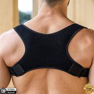 💪 universal fit posture corrector for men - adjustable upper back brace for neck, back, and shoulder pain relief, kyphosis straightener spine support - design patented - black логотип