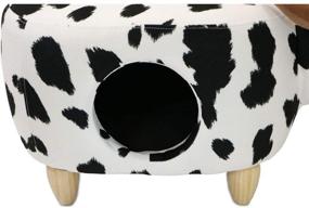 img 1 attached to 🐄 Critter Sitters 16" Seat Height Animal Ottoman: Black/White Cow Shape – Perfect Pet House and Plush Seating Solution