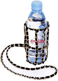 img 4 attached to Crochet Chain Water Bottle Holder Purse: Stylish Cross Body Sling for Standard & Hydro Flask Bottles - Choose Color, Carrier & Perfect Gift