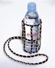 img 3 attached to Crochet Chain Water Bottle Holder Purse: Stylish Cross Body Sling for Standard & Hydro Flask Bottles - Choose Color, Carrier & Perfect Gift