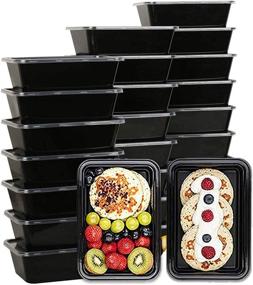 img 4 attached to 🍱 Convenient 50 Pack Meal Prepping Containers with Lids - Washable, Reusable, Microwave/Dishwasher/Freezer Safe (750ML/ 26 OZ)