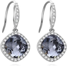 img 4 attached to SBLING Platinum Plated Earrings: Exquisite Swarovski Crystal Jewelry for Girls
