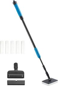 img 4 attached to 🐟 Efficient 2 in 1 Aquarium Cleaning Tool Kit: Telescopic Handle Fish Tank Brush & Algae Scraper for Crystal Clear Glass Tanks