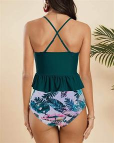 img 1 attached to Misassy Waisted Swimsuit Tankini Bathing