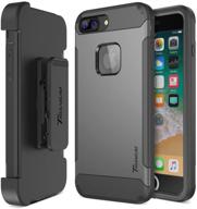 📱чехол trianium duranium series для iphone 8 plus - крышка из прочного материала с чехлом-футляром, встроенным защитным экраном для apple iphone 8 plus (2017) - гунметалл | зажим для ремня, подставка-кикстарт, полная защита для всего тела. логотип