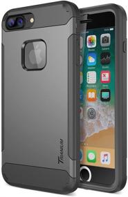 img 3 attached to 📱Чехол Trianium Duranium Series для iPhone 8 Plus - крышка из прочного материала с чехлом-футляром, встроенным защитным экраном для Apple iPhone 8 Plus (2017) - гунметалл | Зажим для ремня, подставка-кикстарт, полная защита для всего тела.