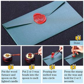 img 1 attached to 💌 Wax Seal Kit Set - Sealing Wax Beads, Lucky Goddess 629 Pcs Wax Sealing Stamp Kit with Melting Spoon, 20pcs Vintage Envelopes and 2pcs Wax Stamps, Perfect for Letter Crafts - 24 Colors