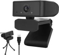 📷 high-quality hd1080p auto-focus webcam: excellent video and audio recording for video calling, conferencing, and recording - tripod included! compatible with pc/mac/laptop desktop, win xp/7/8/10 and above logo