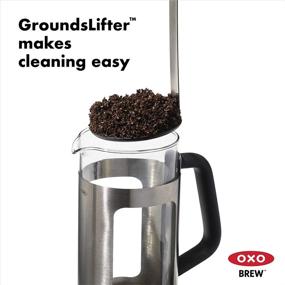 img 2 attached to ☕ Кофеварка OXO BREW French Press на 8 чашек с GroundsLifter - Размер: Один, Материал: Сталь