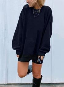 img 3 attached to 👗 Stylish and Cozy: Dokotoo Women's Vintage Oversized Crewneck Tunic Sweatshirts for Effortless Style