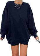 👗 stylish and cozy: dokotoo women's vintage oversized crewneck tunic sweatshirts for effortless style logo