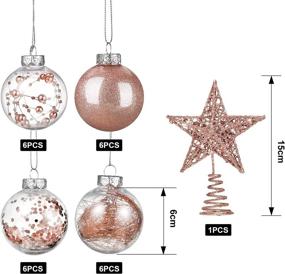 img 2 attached to 🎄 Set of 24 Shatterproof Plastic Christmas Ball Ornaments - 2.36 Inch Tree Balls with Christmas Tree Star for Festive Home Decor, Weddings, and Holiday Parties - Rose Gold