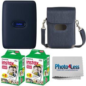 img 4 attached to Fujifilm Instax Mini Link Smartphone Printer - (Dark Denim) 2X Fujifilm Instax Mini Twin Pack Instant Film (40 Sheets) Protective Case For Fuji Link Printer