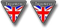 🏍️ pair of bonneville motorcycle british flag vinyl decals: (2) 4"x 4.5" triangle stickers logo