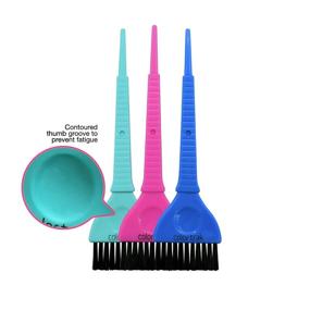 img 1 attached to 🖌️ Colortrak Wide 3 Piece Hair Color Brush Set, Professional Hair Dye Applicator, Tint, and Bleach Brush, Firm Bristles for Precise and Smooth Application, Reusable and Washable, Assorted Colors, 3 Brushes Per Pack