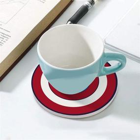 img 1 attached to Absorbent Coaster Housewarming Kitchen Captain America，Set
