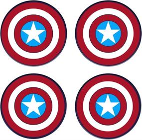 img 3 attached to Absorbent Coaster Housewarming Kitchen Captain America，Set