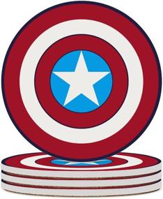 img 4 attached to Absorbent Coaster Housewarming Kitchen Captain America，Set