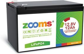 img 4 attached to 🔋 Zooms 12.8V 12Ah LiFePO4 Deep Cycle Battery: 10-Year Lifetime, 12A BMS, 4000-8000 Cycles – Ideal for Kids Scooters, Fish Finders, Trolling Motors, and More