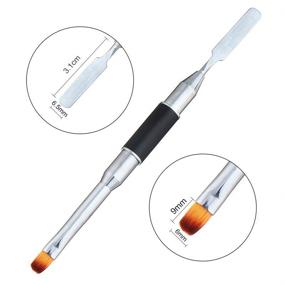 img 1 attached to 🖌️ Kalolary 2-in-1 Dual-Ended Polygel Brush & Picker - Polygel Brushes Stainless Steel Gel Nail Tool, Ideal for PolyGel, UV Gel, and Acrylic Nail Extensions (Black)