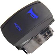 esupport 12v 20a car motor light button rocker toggle switch with momentary blue led and horn light speaker - 5pin logo