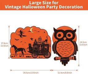 img 2 attached to 🎃 Vintage Halloween Decorations: 12-Piece Large Double-Sided Laminated Cutouts for Retro Halloween Party Decor - Wall & Window Decorations Included!