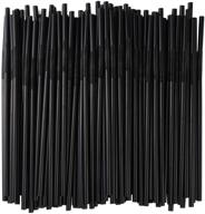 🎉 200-pack of long and bendable black plastic drinking straws - disposable, extendable, and fancy straws for parties logo