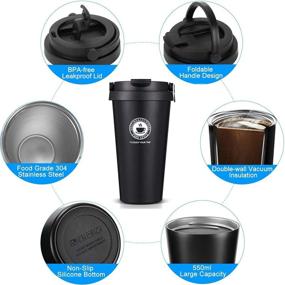 img 2 attached to Beyideal Travel Insulated Tumbler: Premium 18oz Stainless Steel Coffee Mug with Leak Proof Lid for Hot and Cold Beverages - Black