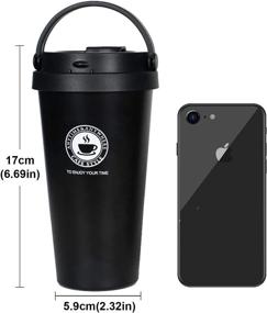 img 3 attached to Beyideal Travel Insulated Tumbler: Premium 18oz Stainless Steel Coffee Mug with Leak Proof Lid for Hot and Cold Beverages - Black