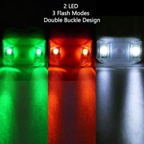 img 1 attached to 🚣 LED Boat Navigation Lights - 4 Pieces for Boat, Kayak, Pontoon, Hovercraft, Yacht, Motorboat, Bike; Night Running, Fishing, Hunting - Red, Green, White + 5 Button Batteries