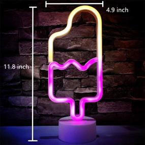 img 3 attached to 🍭 Banshou Popsicle Neon Signs: Vibrant LED Light Sign with Base for Kids and Home Decor