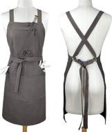 🎨 premium cross back professional artist apron, durable & thick with quick release buckle, 6 pockets (including 1 zipper pocket) & 2 towel loops, adjustable size, 27"x31" - 100% cotton canvas logo