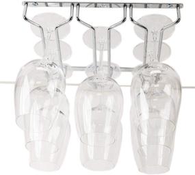 img 3 attached to Efficient Organization with HUJI Durable Under Cabinet Stemware Rack Storage (1 Pack, Chrome)