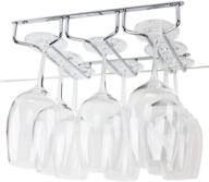 efficient organization with huji durable under cabinet stemware rack storage (1 pack, chrome) логотип