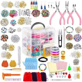 img 4 attached to 💎 Complete Jewelry Making Kit for Girls and Adults - Sturdy Case with Tools for Bracelets, Necklaces, and Earrings - Great Gift Idea!