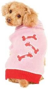 img 1 attached to 🐾 Fashion Pet Pink Bonz Dog Sweater Medium: Cozy and Stylish Apparel for Your Furry Friend