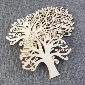 img 1 attached to 🌳 VORCOOL 10pcs Blank Wooden Tree Embellishments for Crafts DIY Projects (Natural Wood Color)